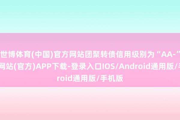 世博体育(中国)官方网站团聚转债信用级别为“AA-”-世博网站(官方)APP下载-登录入口IOS/Android通用版/手机版