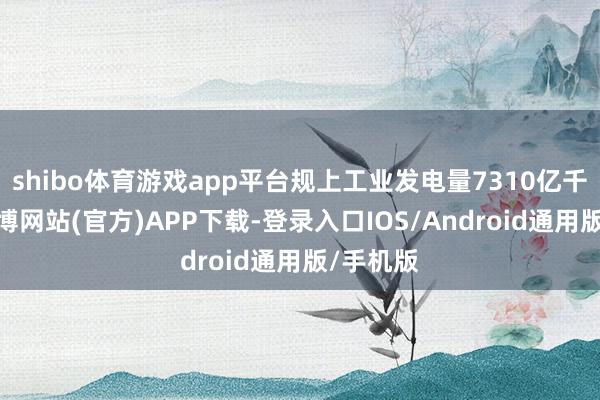 shibo体育游戏app平台规上工业发电量7310亿千瓦时-世博网站(官方)APP下载-登录入口IOS/Android通用版/手机版