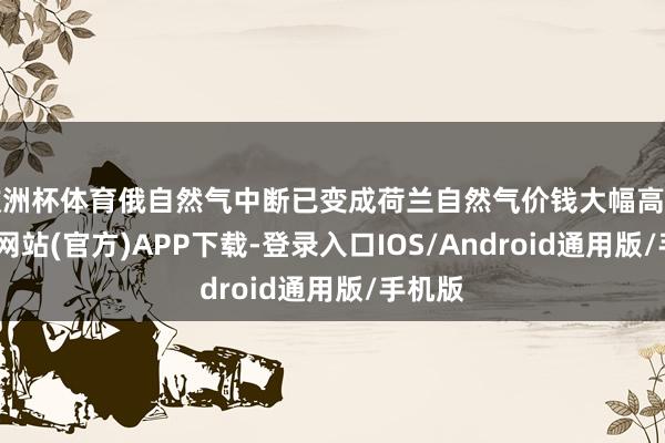 欧洲杯体育俄自然气中断已变成荷兰自然气价钱大幅高潮-世博网站(官方)APP下载-登录入口IOS/Android通用版/手机版