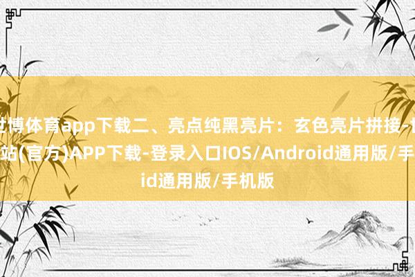 世博体育app下载二、亮点纯黑亮片：玄色亮片拼接-世博网站(官方)APP下载-登录入口IOS/Android通用版/手机版